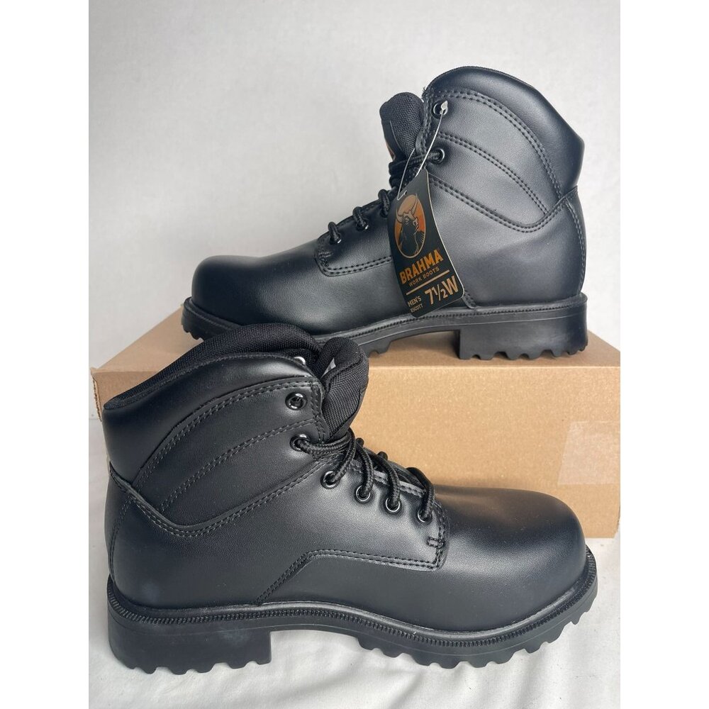 Brahma Escott Oil Resistant Sole Work Boots Black Size 7.5W New w/o‎ Box
